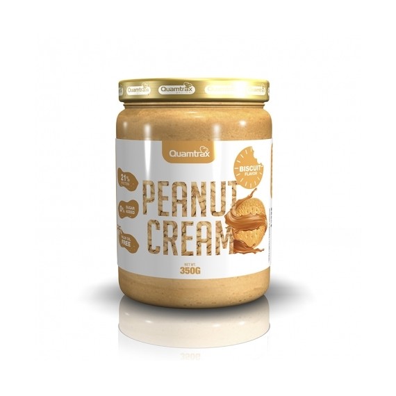 CREMA DE CACAHUETE Sabor GALLETA (PEANUT CREAM BUSCUIT flavor) 350gr. (QUAMTRAX)