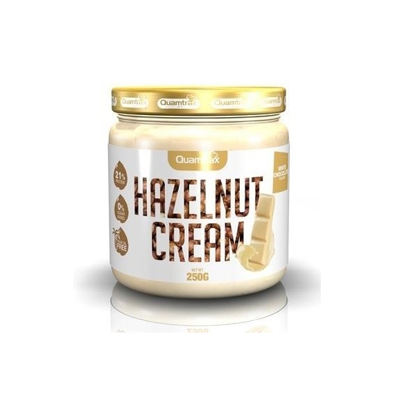 HAZELNUT CREAM (CREMA DE AVELLANAS) SABOR CHOCOLATE BLANCO 250GR.(QUAMTRAX)