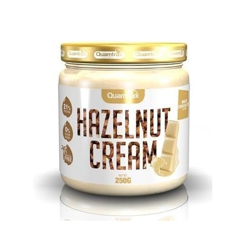 HAZELNUT CREAM (CREMA DE AVELLANAS) SABOR CHOCOLATE BLANCO 250GR.(QUAMTRAX)