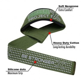 CORREAS DE AGARRE CON GRIP Y AMORTIGUACIÓN (LIFTING STRAPS) MILITARY GREEN - (XoomProject)