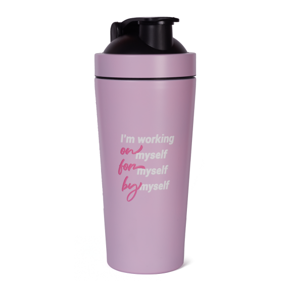 SHAKER MEZCLADOR DE ACERO INOXIDABLE "MYSELF ROSA" 800ML - (Quamtrax)