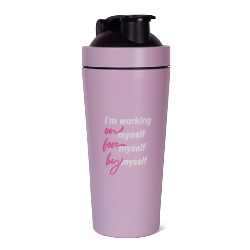 SHAKER MEZCLADOR DE ACERO INOXIDABLE "MYSELF ROSA" 800ML - (Quamtrax)